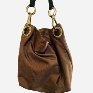 Jean Pierre Hobo Bucket Bag with Gold Accents